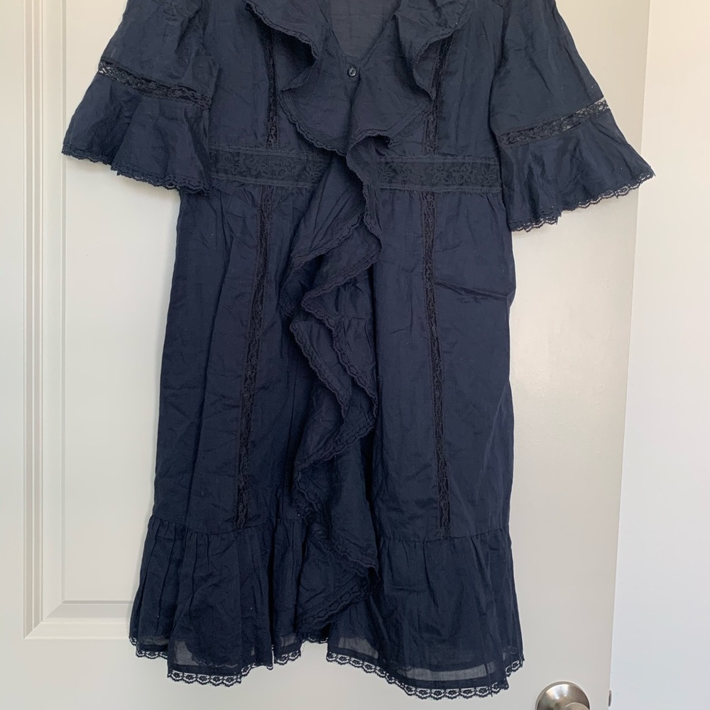 Ruffle Navy Dress - Picture 4 of 8